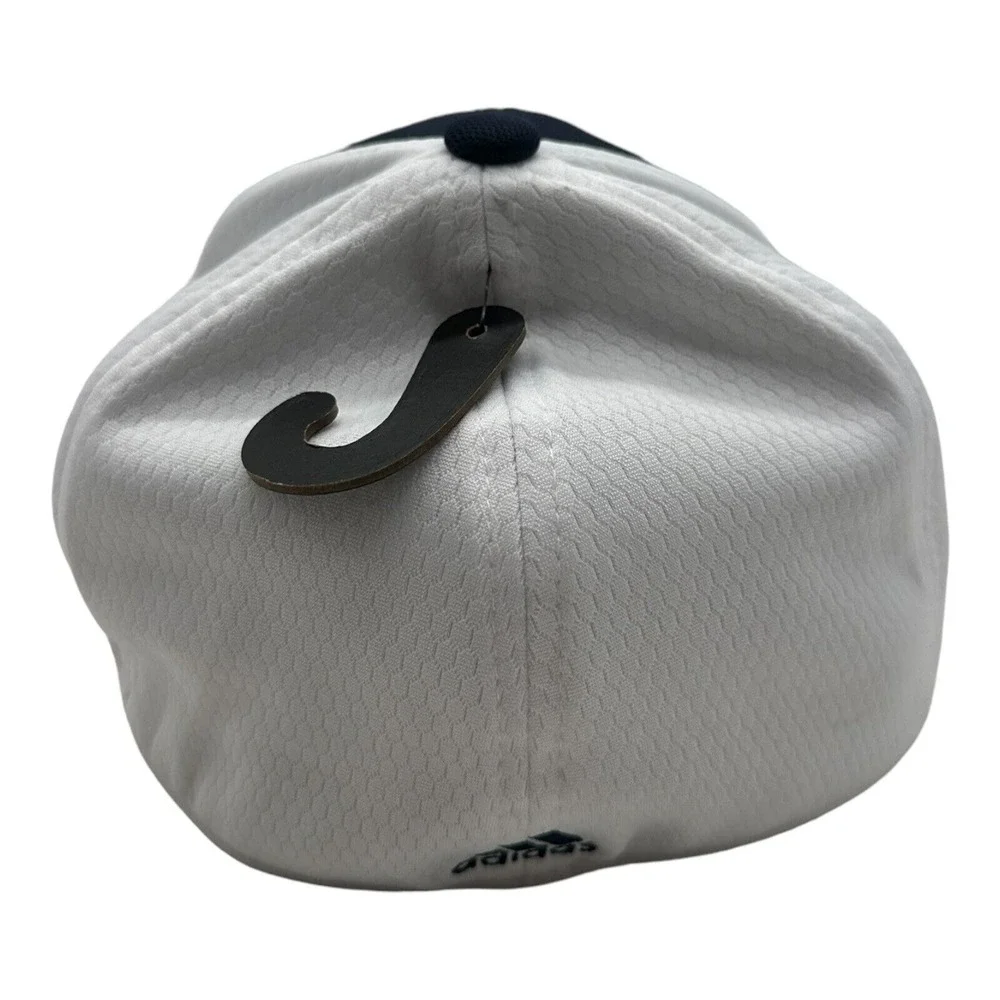Men's Adidas Golf 2 Stretch-Fit Performance Hat Cap Navy Blue‎ White Size S/M